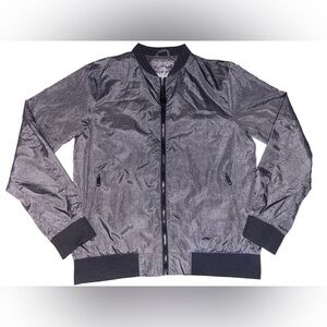 Whispering Smith Men’s Gray and Black‎ Windbreaker Full Zip Jacket Size Large